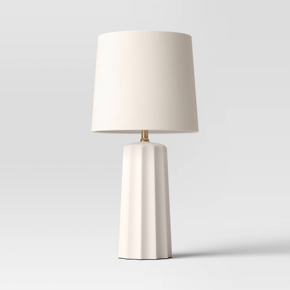 ribbed ceramic table lamp cream - threshold™
