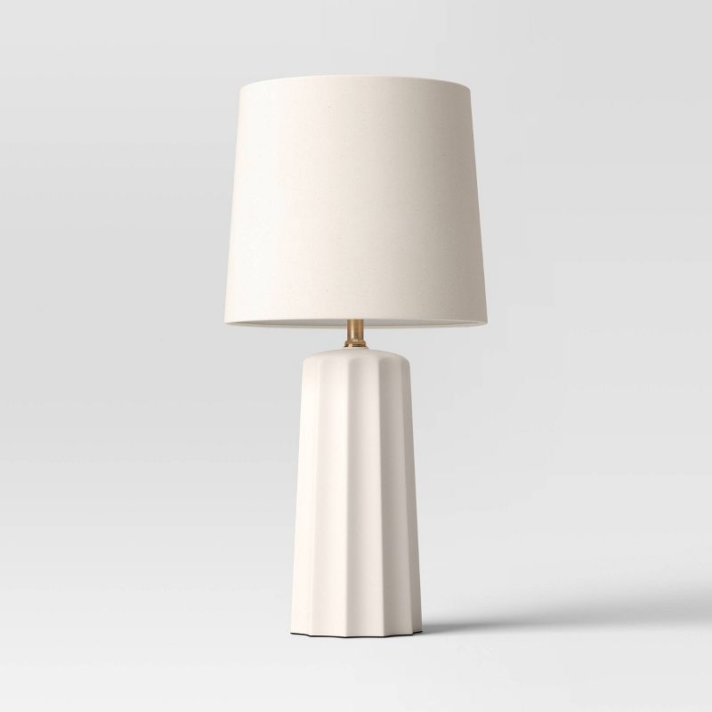 Ribbed Ceramic Table Lamp Cream - Threshold™, 1 of 16