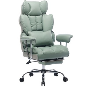 Efomao Desk Office Chair 400LBS, Big and Tall PU Leather Computer Chair, Executive Office Chair with Footrest and Lumbar Support - 1 of 4