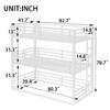 Kumasinova Metal Triple Bunk Bed, Heavy-Duty Steel Bed Frame with Full-Length Guardrails, Noise-Reducing Design for Shared Kids' Rooms/Guest Spaces - 2 of 4