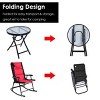 Costway 3 PCS Outdoor Folding Rocking Chair Table Set Bistro Sets Patio Furniture Red - 3 of 4