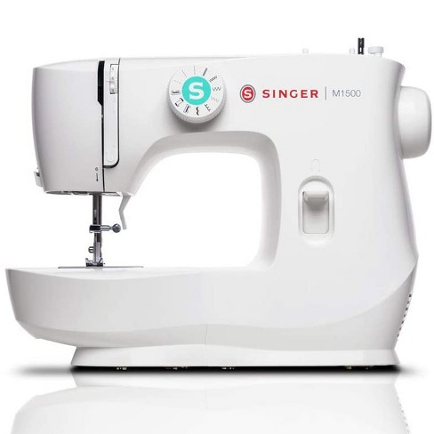 Singer M1500 Portable Sewing Machine with 57 Stitch Applications, Pack of  Needles, Bobbins, Seam Ripper, Zipper Foot, and More Accessories, White