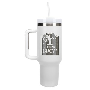 100 North Zombie Brew RIP Tombstone Halloween Wrap-Around 40 Oz. Stainless Steel Water Bottle Coffee Mug, Spill & Leak Resistant, Travel Tumbler with - 1 of 4