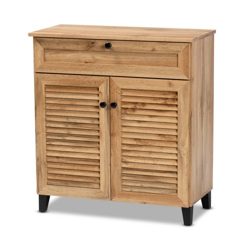 Baxton studio coolidge shoe storage cabinet with drawer hot sale