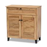 Coolidge Wood 1 Drawer Storage Cabinet Oak Brown - Baxton Studio