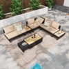 Maggift Patio Seating Sets, Comfort Poolside Seating Set with Cushion and Durable Frame, for Lawn Backyard, Brown,136.21"*70.27"*46.98" - 2 of 4