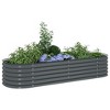 vidaXL Garden Raised Bed Galvanized Steel, Planter, Weather-resistant, Gray, 94.5"x31.5"x17.3" - 4 of 4