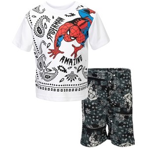 Marvel Avengers Spider-Man Athletic T-Shirt and Shorts Outfit Set Little Kid to Big Kid - 1 of 4