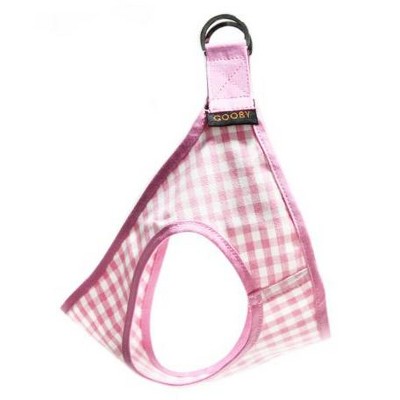 Gooby Picnic Dog Harness, Small, Pink Check
