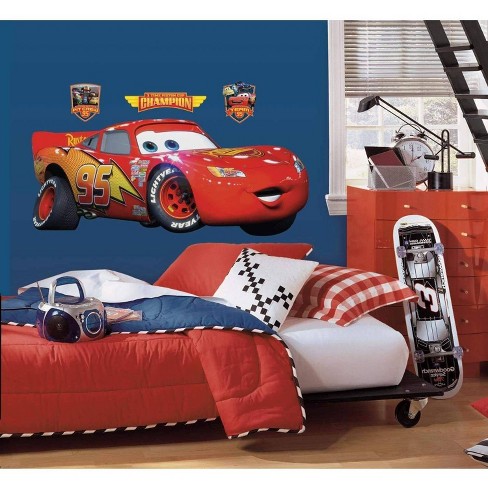 Cars Lightening Mcqueen Peel And Stick Giant Kids' Wall Decal : Target