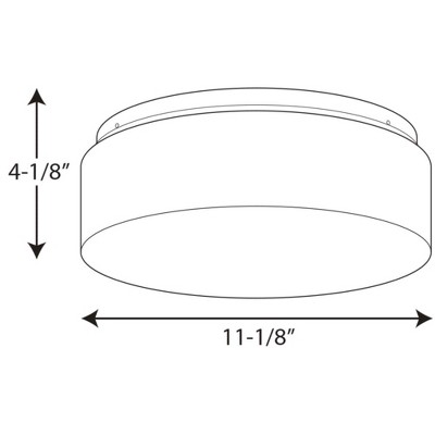 White Glass LED Drum Flush Mount Light