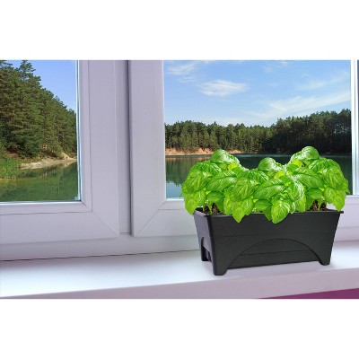 Charcoal Gray Resin Raised Bed Grow Box with Aeration Screen