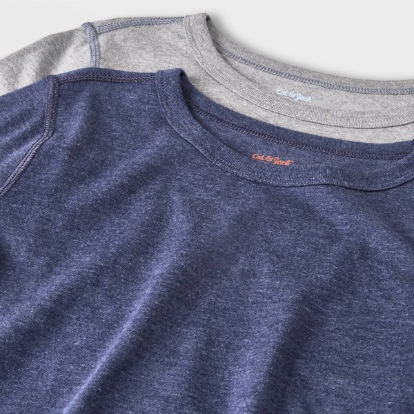 Paquete de 2 camisetas de manga larga adaptables para niños - Cat & Jack™ gris carbón/azul marino 3