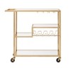Estelle Step Tier Metal and Glass Bar Cart - Inspire Q - image 2 of 4