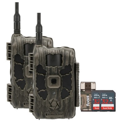 Stealth Cam 40MP Deceptor Max Cellular Trail Camera with 32GB Memory Cards and Card Reader 2 Pack