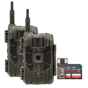 Stealth Cam 40MP Deceptor Max Cellular Trail Camera with 32GB Memory Cards and Card Reader 2 Pack - 1 of 4