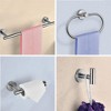 Itopfox 7 Piece Bathroom Hardware Set Stainless Steel Includes Towel Bar Toilet Paper Holder Towel Ring 3 Robe Hooks Shaver Rack - 4 of 4