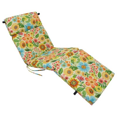 Blazing Needles, 72-inch by 24-inch Patterned Polyester Outdoor Chaise Lounge Cushion