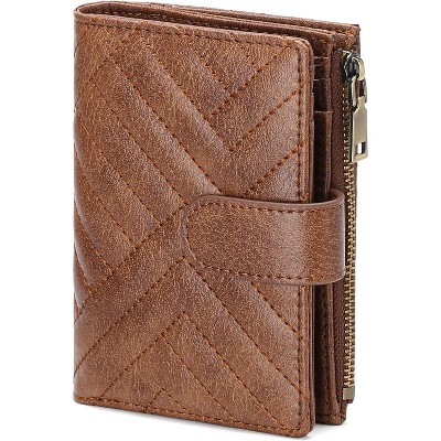 BEAFUP Small Wallets for Women,Leather RFID Blocking,Bifold Zipper Pocket Wallet,Card Case Purse with ID Window,Applies to Gift