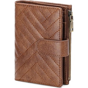 BEAFUP Small Wallets for Women,Leather RFID Blocking,Bifold Zipper Pocket Wallet,Card Case Purse with ID Window,Applies to Gift - 1 of 4