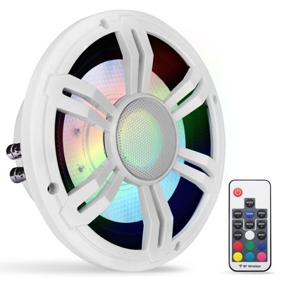 8" Waterproof Subwoofer for Car Audio with Multi-Color RGB Lights, Remote Control, Dual 4-Ohm