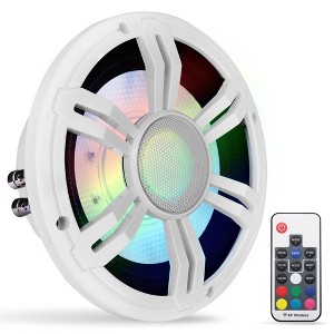 8" Waterproof Subwoofer for Car Audio with Multi-Color RGB Lights, Remote Control, Dual 4-Ohm - 1 of 4