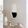 LuxenHome Natural Wood Framed Oval Irregular Wall Mirror, Accent and Vanity Brown - 4 of 4