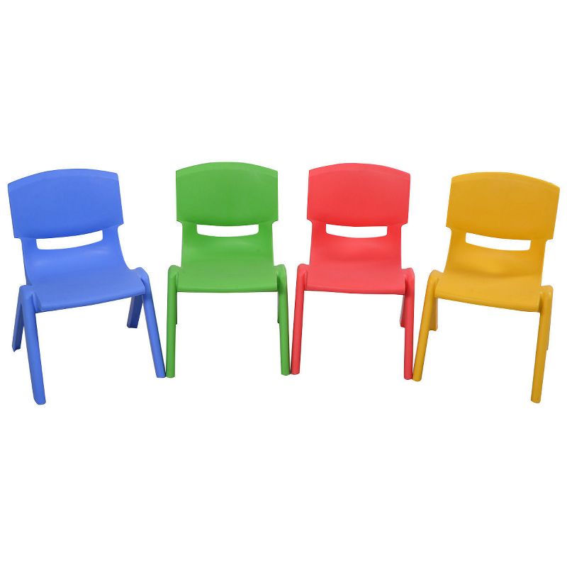Costway Set of 4 Kids Plastic Chairs Stackable Play and Learn Furniture Colorful, 1 of 7