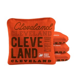 Skip's Garage | Gameday Cleveland Football Synergy Pro Orange Cornhole Bags (Set of 4) - 1 of 4