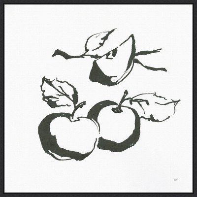 Amanti Art Apples BW by Chris Paschke Canvas Wall Art Print Framed 22 x 22-in.