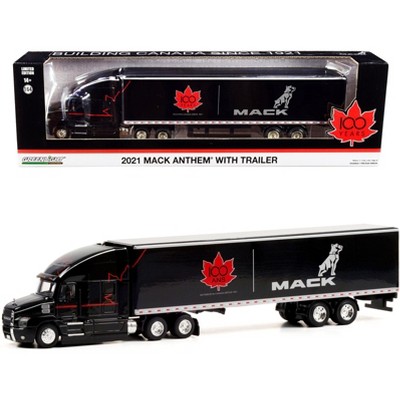 2021 Mack Anthem 18 Wheeler Tractor-Trailer Black "Mack Canada 100 Years" 1/64 Diecast Model by Greenlight