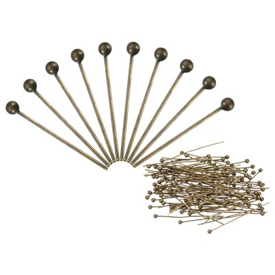 Unique Bargains Brass DIY Craft Jewelry Making Round Ball Head Pins 200 Pcs