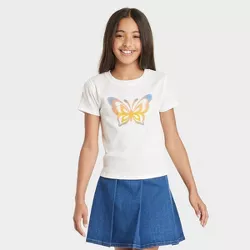 Girls' Shrunken T-Shirt - art class™ White M