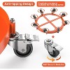 Acekool 55 Gallon Heavy Duty Drum Dolly, 2000 lbs Capacity, Steel Barrel Cart with 8 Swivel Casters & Brakes for Warehouse, 1 Pack - 4 of 4