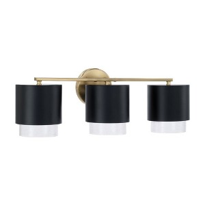 Capital Lighting Weller 3 - Light Vanity in  Matte Brass/Black - 1 of 4
