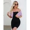 Womens Short Sleeve Shrug Cardigan Bolero Lightweight Open Front Knit Sweater Cardigans Shrug for Dress - 3 of 4