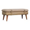 TiramisuBest Contemporary Bench in Silver Metal and Camel Faux Leather, 18.0"L Entryway Bench - 4 of 4