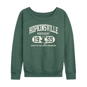 Women's - Instant Message - Hopkinsville Kentucky Lightweight French Terry Wide Neck Long Sleeve Graphic Shirt - 1 of 4