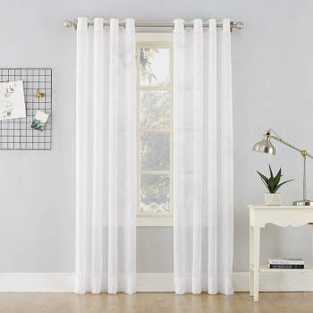 72"x51" Erica Crushed Sheer Voile Grommet Top Curtain Panel White - No. 918