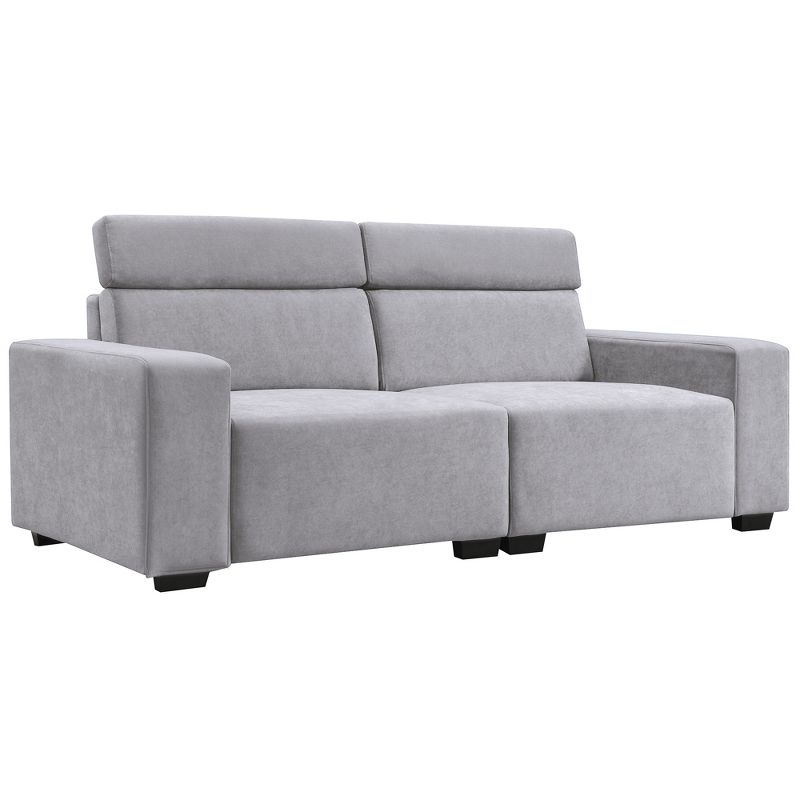 87" Velvet 2-Seater Sectional Sofa with Multi-Angle Adjustable Headrest - ModernLuxe, 4 of 13