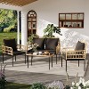 Outdoor Patio Conversation Set, Wicker Furniture Set with Coffee Table Cushions, Outdoor Sectional Sofa for Balcony, Backyard, Deck - 2 of 4