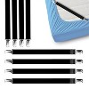 FeelAtHome Bed Sheet Clips, 4PCS Elastic Straps with Clamps, Keep Fitted Sheets in Place for Twin/Queen/King Beds - 2 of 4
