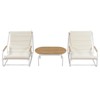 VisioGear 3PCS Outdoor Chaise Lounge Chairs, Patio Chaise Lounge Chair with Side Table, Pool Lounge Chairs for Lawn, Beige&White, 30.3"*43.3"*29.5" - 2 of 4