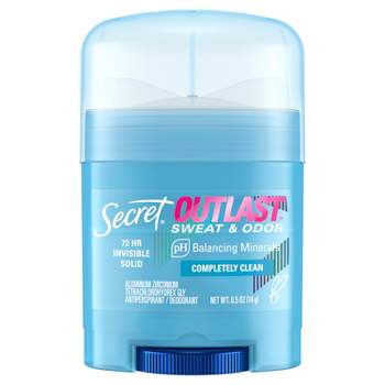 Secret Outlast Invisible Solid Antiperspirant and Deodorant - Completely Clean - 0.5oz - Trial Size