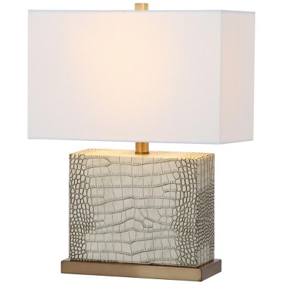 Delia Cream Faux Snakeskin 21-inch Traditional Table Lamp