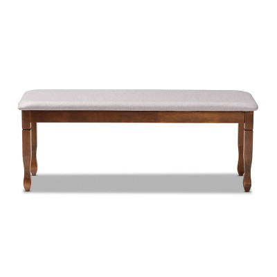 Corey 48'' Gray Fabric and Walnut Wood Classic Dining Bench