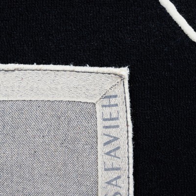 Ivory and Black Hand-Tufted Wool Rectangular Area Rug