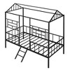 NicBex Twin Size Loft Bed Classic House Shape Metal Bed Frame with Inclined Ladder and Full Length Guardrail, No Box Spring Required - 3 of 4