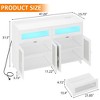 Sideboard Buffet Cabinet with Power Outlet & LED Light - 2 of 4