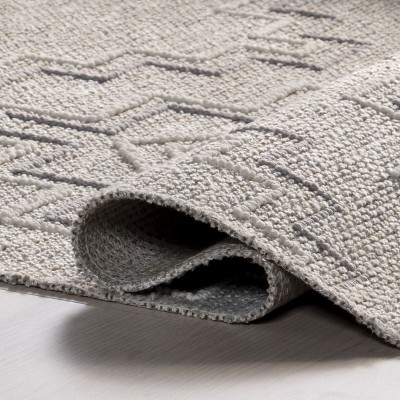 Alani Beige and Gray Synthetic 4' x 6' Area Rug